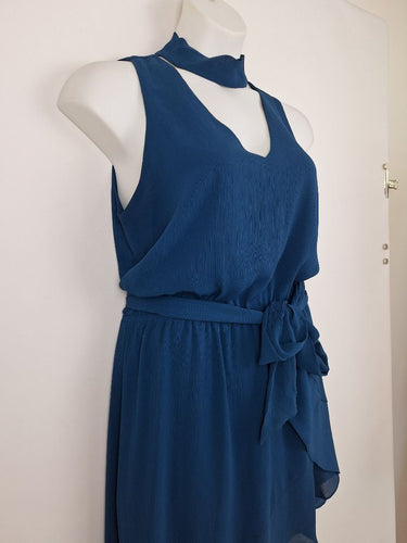 Second-Hand - Tussah Deep Blue Cut Out Mini Dress Size 14 - SwapUp