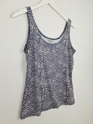 Second-Hand - Loobie's Story Soft Blue Animal Print Tank Top Size 14 - SwapUp