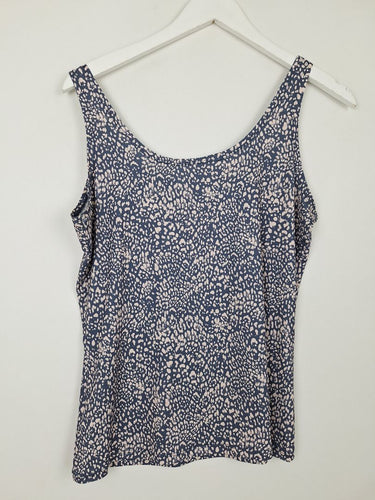 Second-Hand - Loobie's Story Soft Blue Animal Print Tank Top Size 14 - SwapUp
