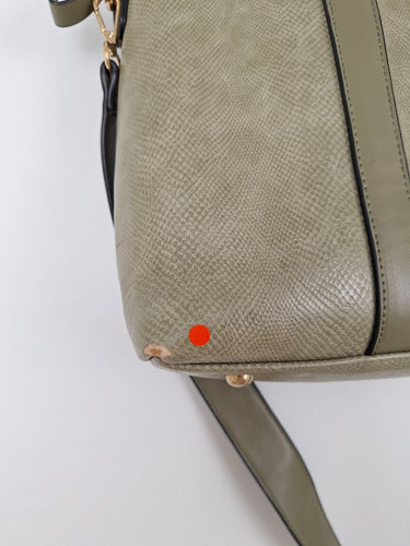 Second-Hand - Louenhide Olive Reptile Boxy Laptop Bag - SwapUp