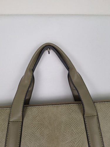 Second-Hand - Louenhide Olive Reptile Boxy Laptop Bag - SwapUp