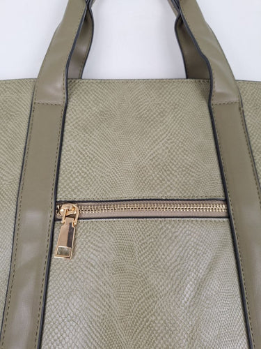 Second-Hand - Louenhide Olive Reptile Boxy Laptop Bag - SwapUp