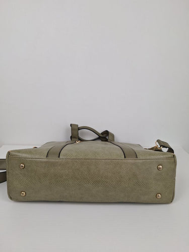 Second-Hand - Louenhide Olive Reptile Boxy Laptop Bag - SwapUp