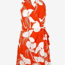 Second-Hand - Country Road Orange Floral Linen Wrap Dress Size 8 - SwapUp