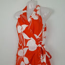 Second-Hand - Country Road Orange Floral Linen Wrap Dress Size 8 - SwapUp