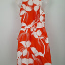 Second-Hand - Country Road Orange Floral Linen Wrap Dress Size 8 - SwapUp