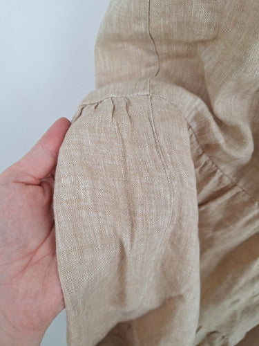 Second-Hand - Seed Ginger Linen Tiered Everyday Dress Size 8 - SwapUp
