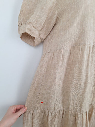 Second-Hand - Seed Ginger Linen Tiered Everyday Dress Size 8 - SwapUp