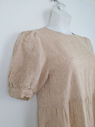 Second-Hand - Seed Ginger Linen Tiered Everyday Dress Size 8 - SwapUp