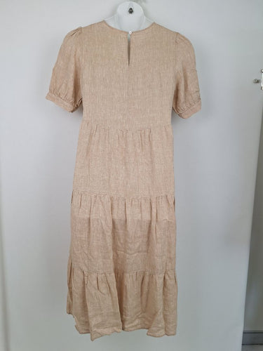 Second-Hand - Seed Ginger Linen Tiered Everyday Dress Size 8 - SwapUp