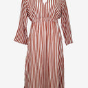 Second-Hand - Country Road Russet Stripe V Neck Midi Dress Size 8 - SwapUp