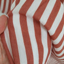 Second-Hand - Country Road Russet Stripe V Neck Midi Dress Size 8 - SwapUp