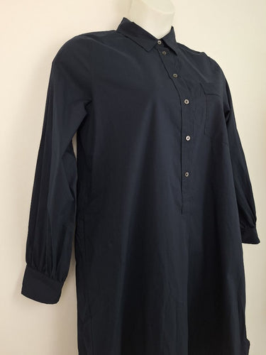 Second-Hand - Commonry Navy Contrast Stitch Shirt Dress Size 10 - SwapUp