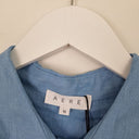 Second-Hand - Aere Coast Blue Linen Soft Puff Sleeve Dress Size 12 - SwapUp