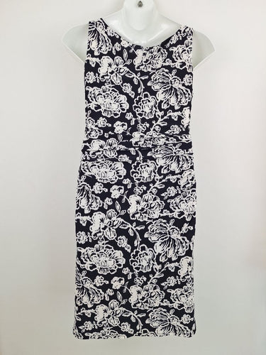 Second-Hand - Lauren Ralph Lauren Navy Rose Cowl Neck Mini Dress Size 10 - SwapUp