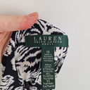 Second-Hand - Lauren Ralph Lauren Navy Rose Cowl Neck Mini Dress Size 10 - SwapUp