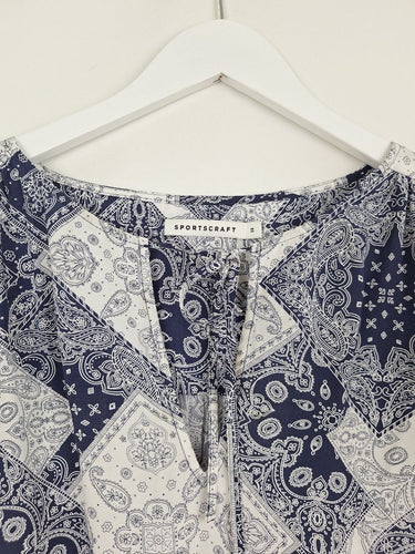 Second-Hand - Sportscraft Paisley Tie Front Blouse Size 14 - SwapUp