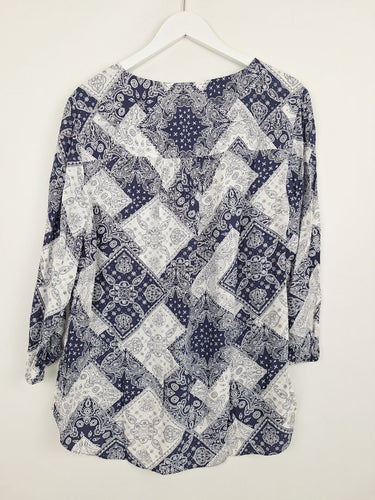 Second-Hand - Sportscraft Paisley Tie Front Blouse Size 14 - SwapUp