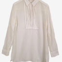 Second-Hand - Banana Republic Pleated Front Semi Sheer Shirt Size L - SwapUp