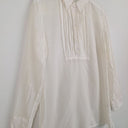 Second-Hand - Banana Republic Pleated Front Semi Sheer Shirt Size L - SwapUp