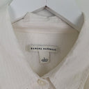 Second-Hand - Banana Republic Pleated Front Semi Sheer Shirt Size L - SwapUp