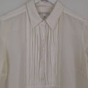 Second-Hand - Banana Republic Pleated Front Semi Sheer Shirt Size L - SwapUp
