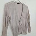 Second-Hand - David Lawrence Taupe Deep V Fine Knit Cardigan Size M - SwapUp