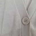 Second-Hand - David Lawrence Taupe Deep V Fine Knit Cardigan Size M - SwapUp