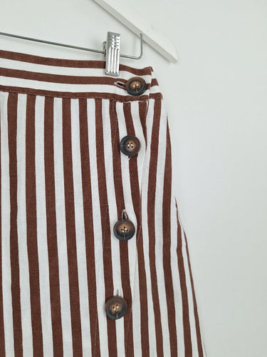 Second-Hand - Country Road Coco Stripe Linen Midi Skirt Size 12 - SwapUp