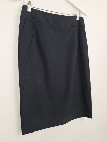 Second-Hand - Veronika Maine Navy Smart Tailored Pencil Skirt Size 10 - SwapUp