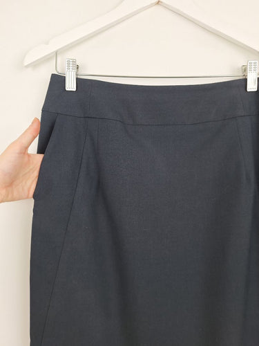 Second-Hand - Veronika Maine Navy Smart Tailored Pencil Skirt Size 10 - SwapUp