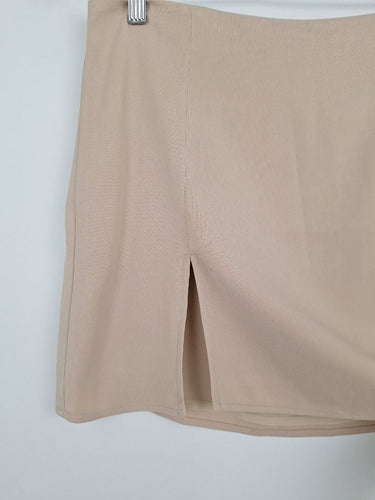 Second-Hand - Perfect Stranger Soft Pink Front Split Mini Skirt Size 12 - SwapUp