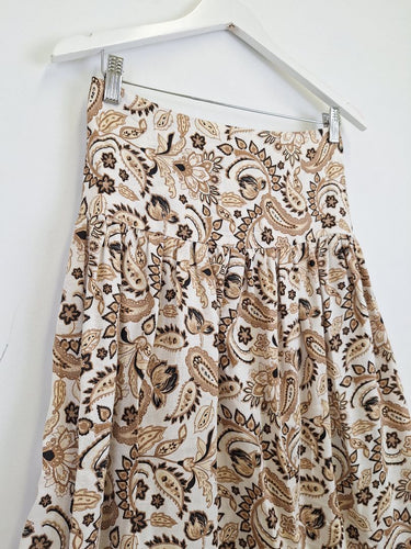 Second-Hand - Seed Asymmetrical Wide Yoke Brown Skirt Size 10 - SwapUp