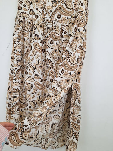 Second-Hand - Seed Asymmetrical Wide Yoke Brown Skirt Size 10 - SwapUp