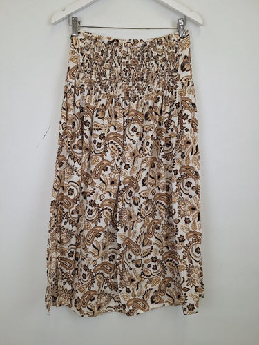 Second-Hand - Seed Asymmetrical Wide Yoke Brown Skirt Size 10 - SwapUp
