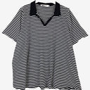 Second-Hand - Virtuelle Black Stripe Jersey Style T-shirt Size XXXL - SwapUp