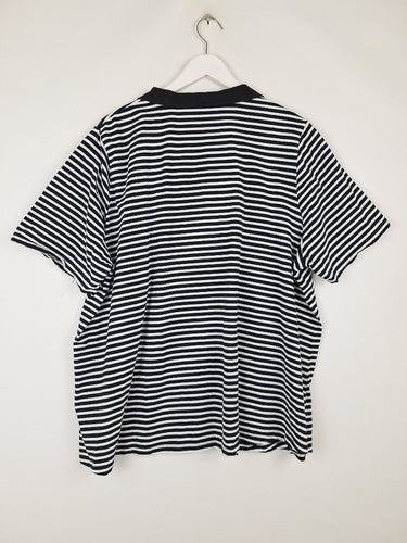 Second-Hand - Virtuelle Black Stripe Jersey Style T-shirt Size XXXL - SwapUp