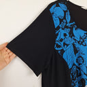 Second-Hand - Virtuelle Keyhole Cut Out Blue Flower Top Size XL - SwapUp