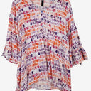 Second-Hand - Taking Shape Lavender Apricot Abstract Top Size 16 - SwapUp