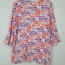 Second-Hand - Taking Shape Lavender Apricot Abstract Top Size 16 - SwapUp