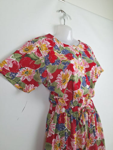 Second-Hand - Assorted Brands Retro Floral Playsuit Size M - SwapUp
