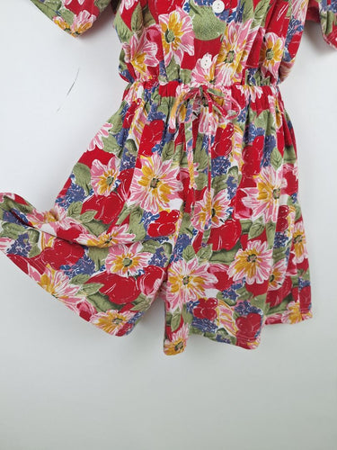 Second-Hand - Assorted Brands Retro Floral Playsuit Size M - SwapUp