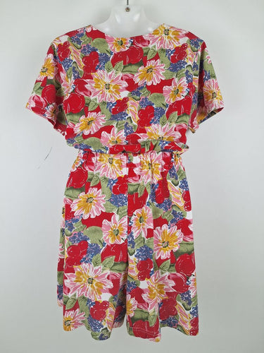 Second-Hand - Assorted Brands Retro Floral Playsuit Size M - SwapUp