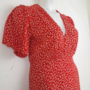 Second-Hand - Faithfull The Brand Red Tulip Midi Dress Size 12 - SwapUp