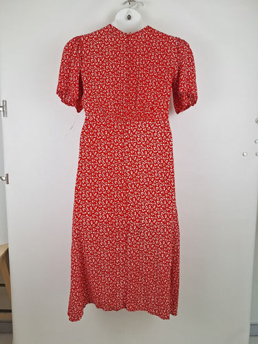 Second-Hand - Faithfull The Brand Red Tulip Midi Dress Size 12 - SwapUp