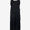 Second-Hand - Nude Lucy Refined Black Slinky Midi Dress Size L - SwapUp