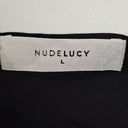 Second-Hand - Nude Lucy Refined Black Slinky Midi Dress Size L - SwapUp