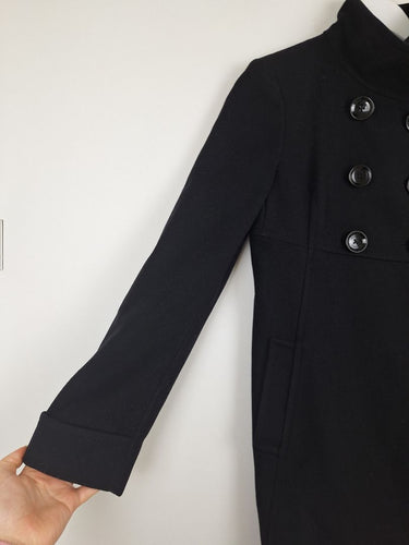 Second-Hand - Michael Kors Wool Blend Black Peacoat Coat Size 6 - SwapUp
