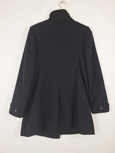 Second-Hand - Michael Kors Wool Blend Black Peacoat Coat Size 6 - SwapUp