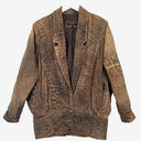 Second-Hand - Atelier 15 Rare Vintage Grunge Print Leather Jacket Size 10 - SwapUp